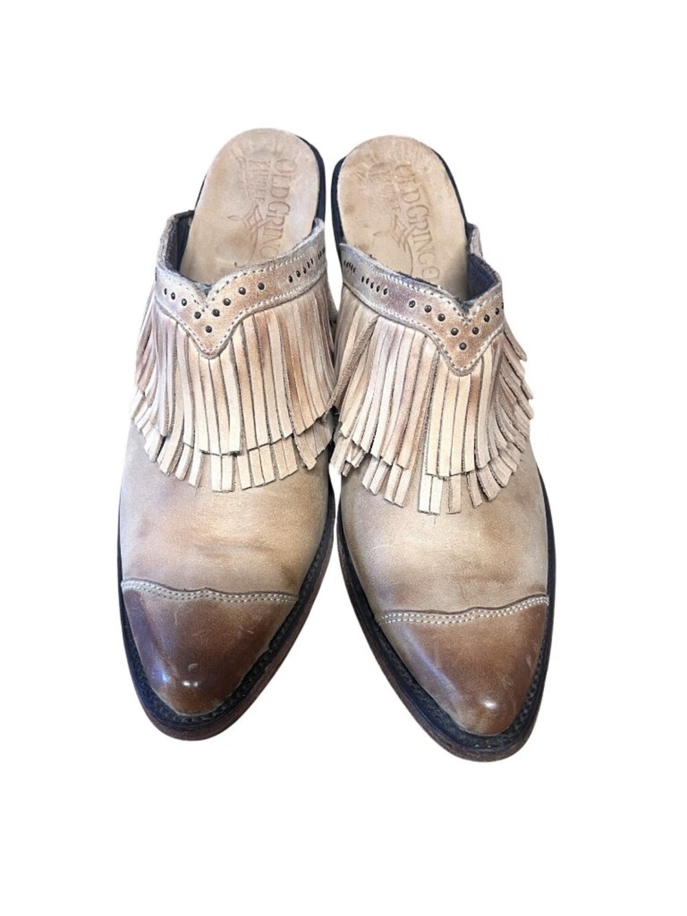 OLD GRINGO mules, size 10.5, leather, fringe, made in Mexico, - Picture 2 of 11